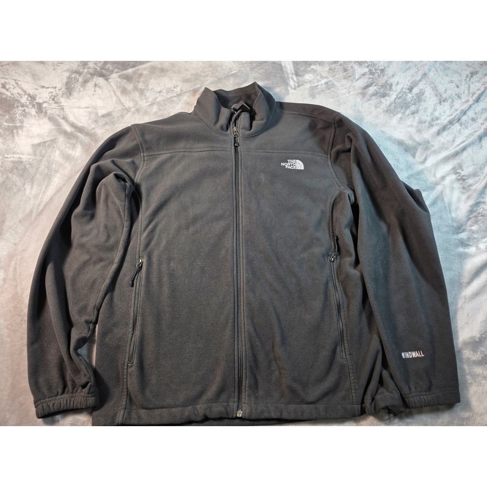 The North Face WindWall Fleece Jacket Mens XL Black Full Zip Outdoor Hiking